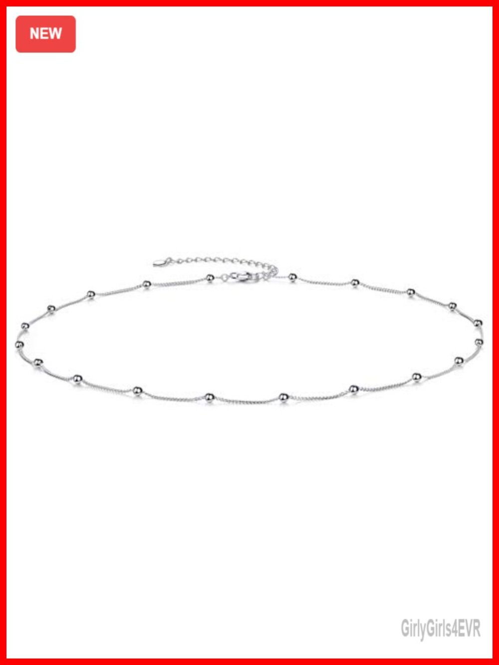 925 Sterling Silver Gold Plated Dainty Satellite Bead Choker Necklace